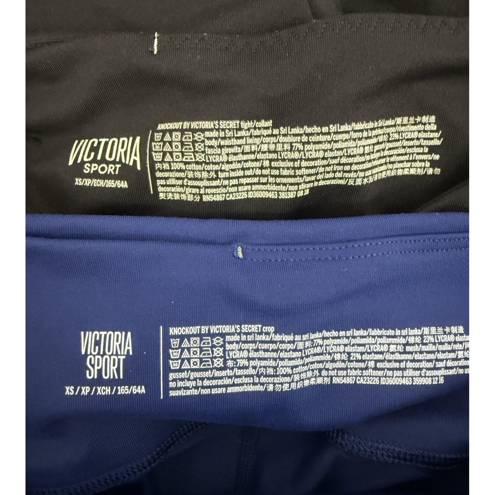 Lot of 2 Victorias‎ Secret Sport Knockout Leggings Womens Size XS Blue Black - Picture 7 of 9